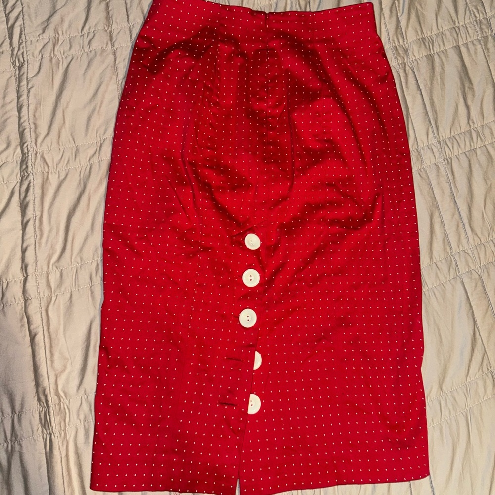 Bebe High-Waist Pinup Polka Dot Pencil Skirt